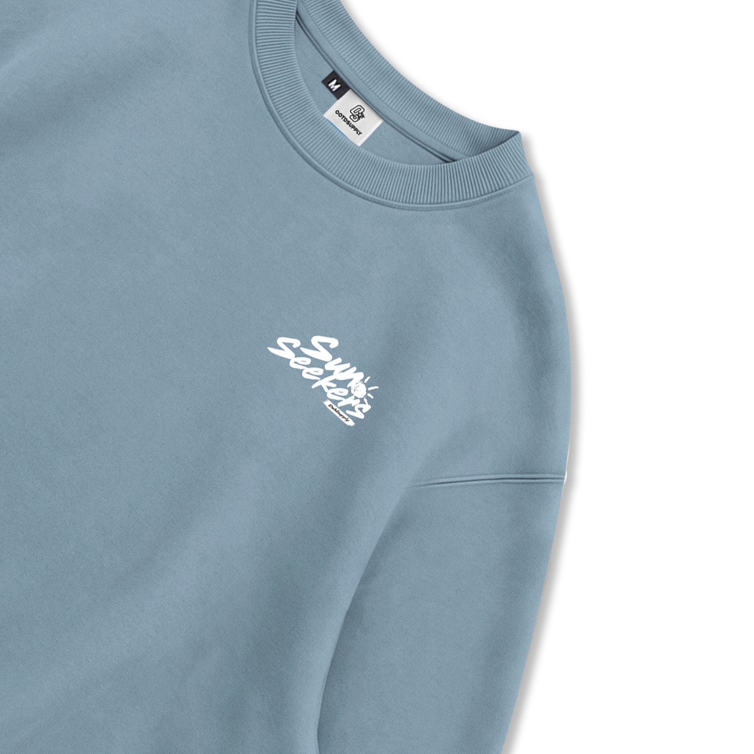 OOTDSUPPLY Crewneck Sun Seekers Light Grey | Sweater Pria & Wanita | Cotton Fleece Unisex | OS-CN126-LGRY