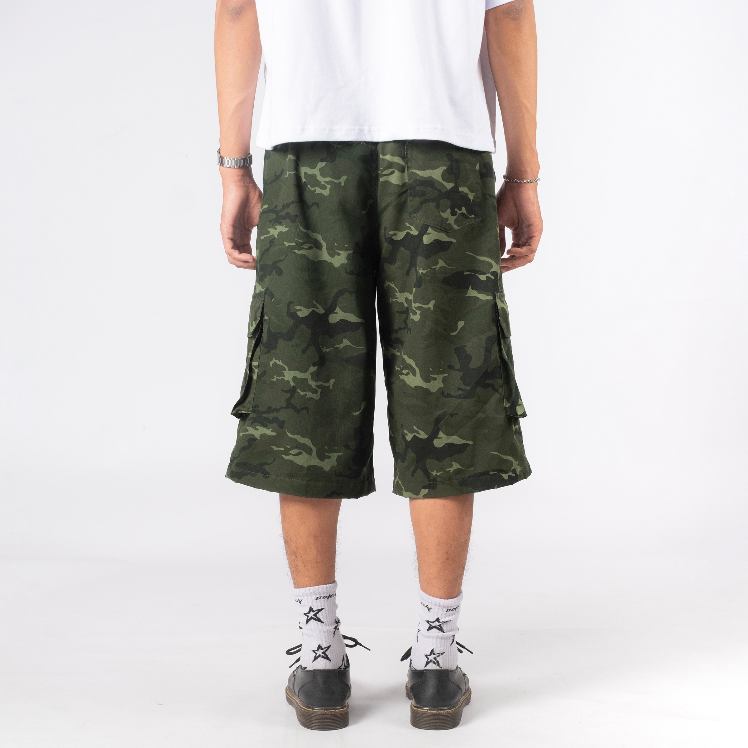 OOTDSUPPLY Jorts Pant Cargo Camo Green Basic | Shortpants Camo | Cargo Loreng Sporty | OS-JPC-CMO-AMY