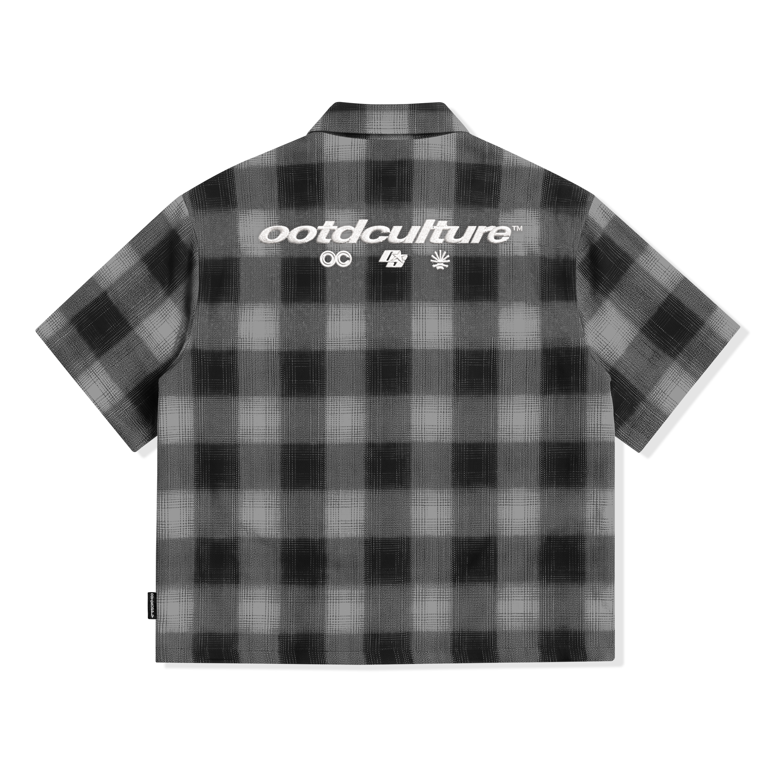 OOTDSUPPLY Kemeja Flannel Steez Embroidery Boxy Oversize | Workshirt Flannel Lengan Pendek Pria Wanita | Casual Streetwear | OS-KMJFL02-03E