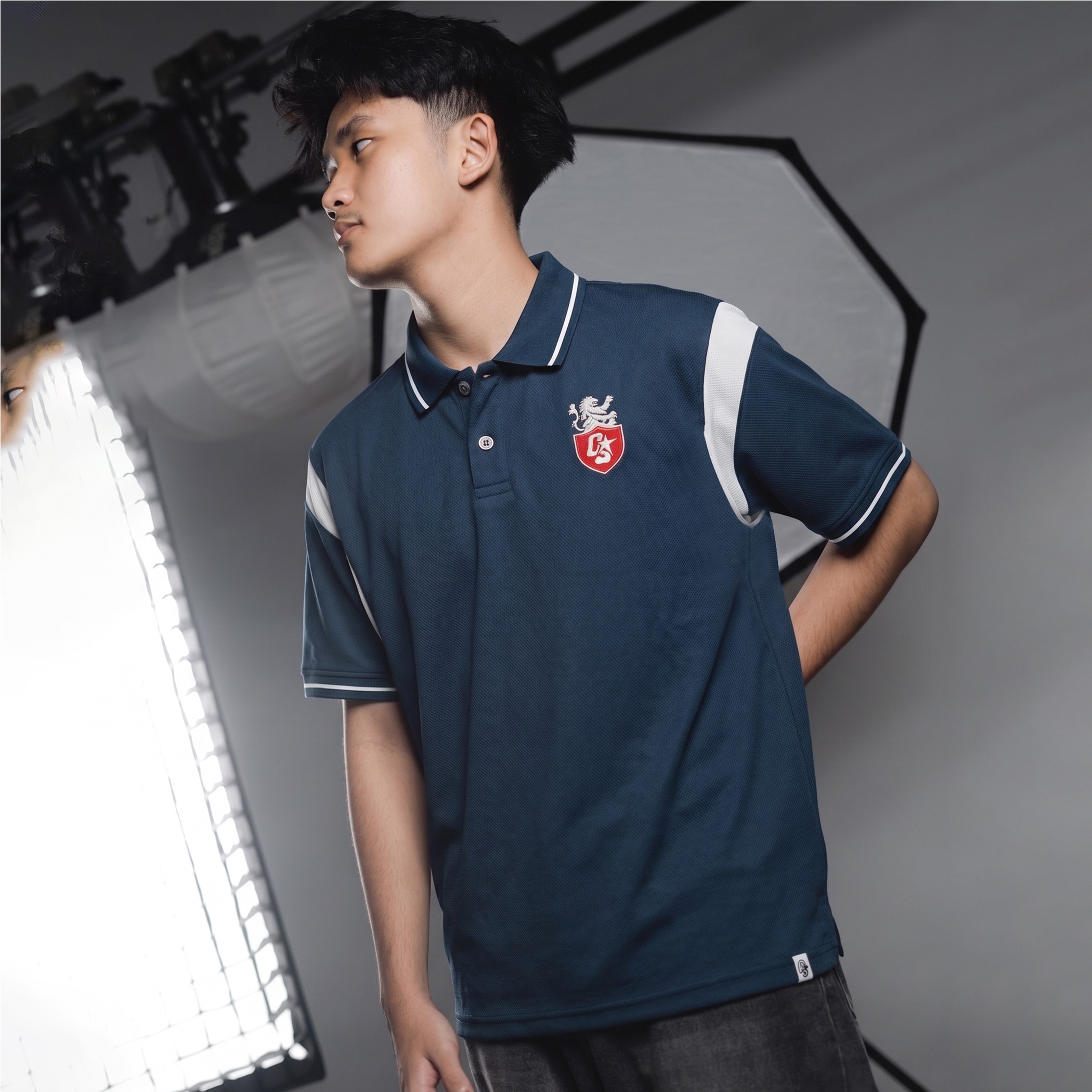 OOTDSUPPLY Polo Shirt Pique Edge Insignia Embroidery l Polo Pique | Kemeja Unisex Kerah Polo Lacost I OS-PSPQ-RGB-EDGE-06E