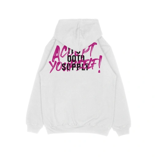 Image of OOTDSUPPLY - Pullover Hoodie Accept Black & White | Pria & Wanita HD042