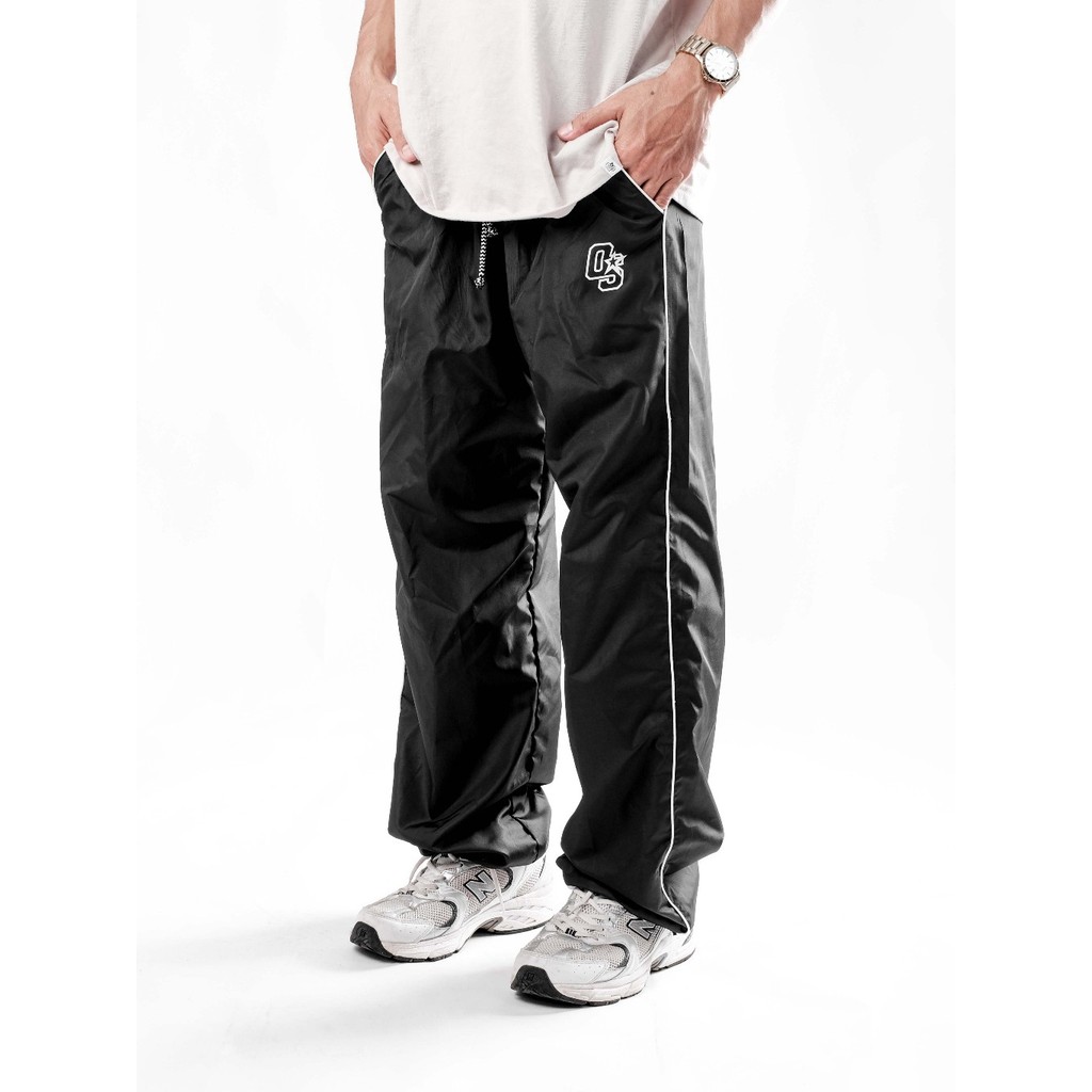 OOTDSUPPLY Longpants Parachute OS Sign Black & Dark Grey | Celana Panjang Unisex LPP001