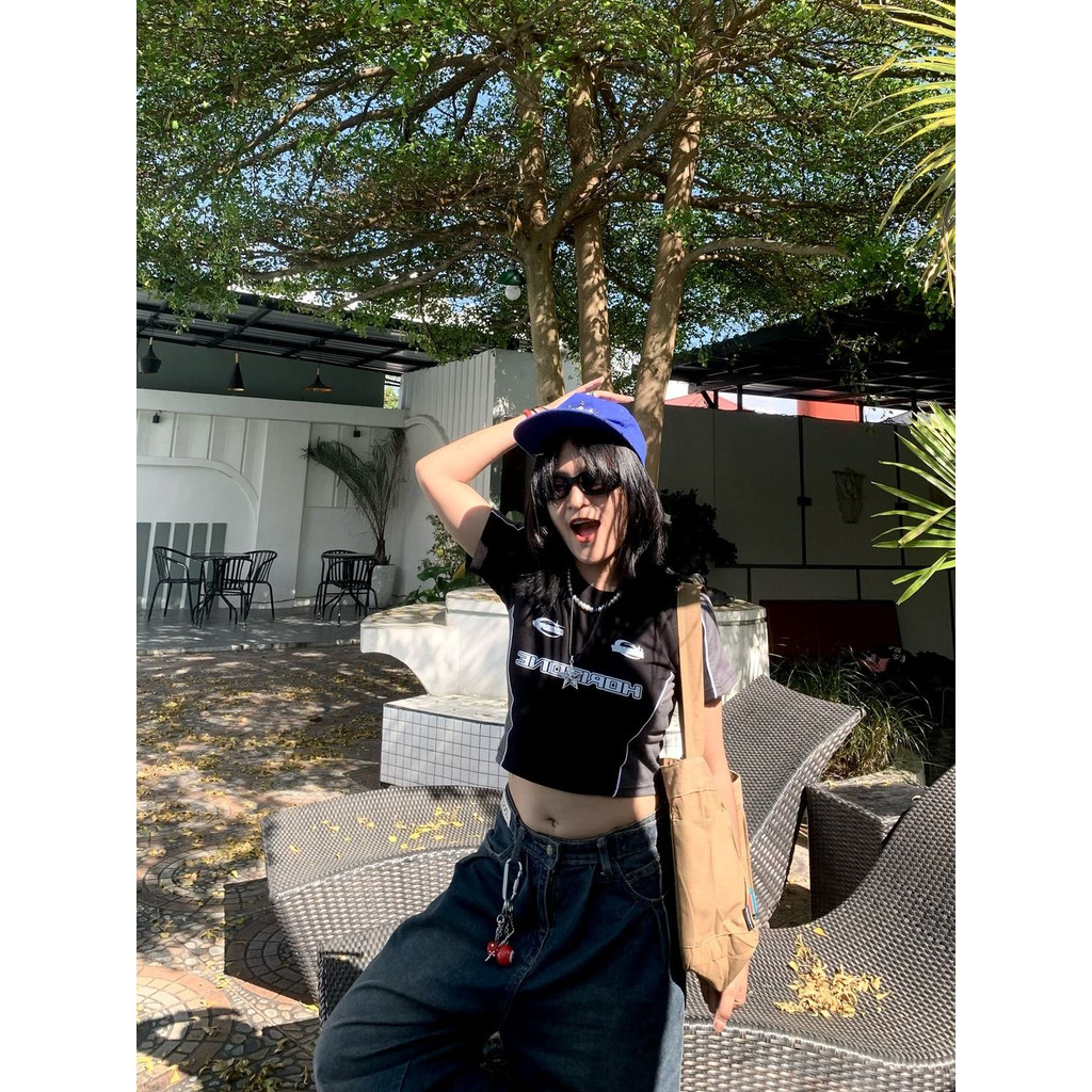 OOTDSUPPLY Croptee Fit V.4 Horizone List l Tshirt Crop l Kaos Croptee | CSFV4005