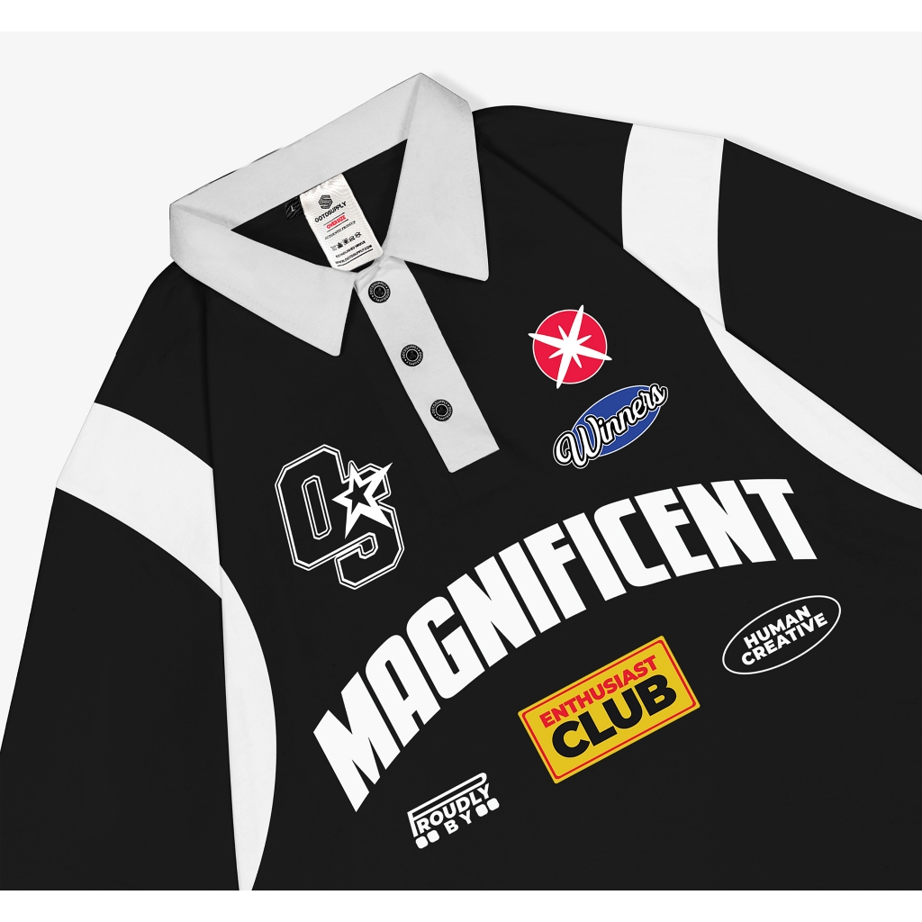 OOTDSUPPLY Oversize Rugby Polo Shirt Magnificent Combination | Kaos Polo Pria dan Wanita OVZ-PSR031