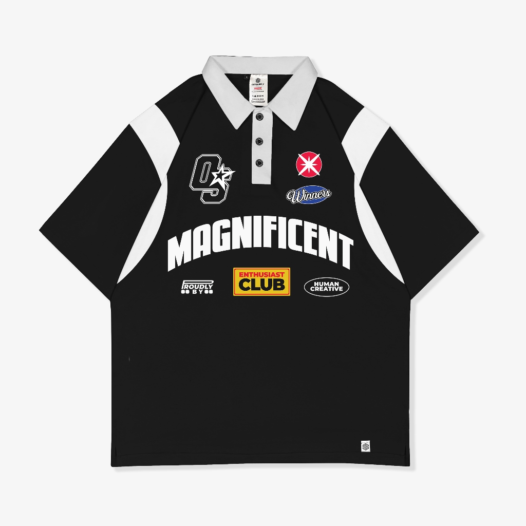 OOTDSUPPLY Oversize Rugby Polo Shirt Magnificent Combination | Kaos Polo Pria dan Wanita OVZ-PSR031