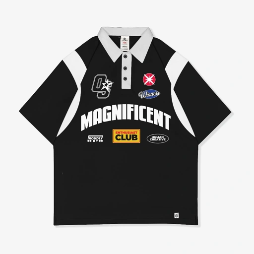Image of OOTDSUPPLY Oversize Rugby Polo Shirt Magnificent Combination | Kaos Polo Pria dan Wanita OVZ-PSR031