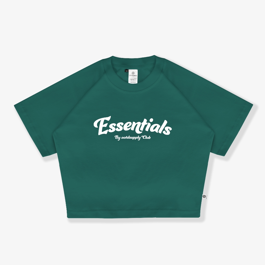 OOTDSUPPLY Croptee Fit Essentials Dark Army & Black | Croptee Slimfit Wanita CSF014