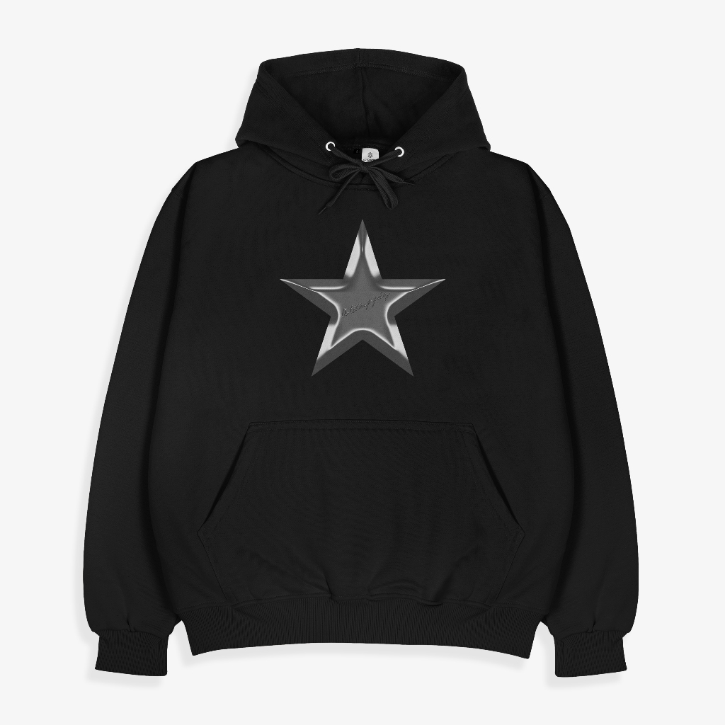 OOTDSUPPLY - Pullover Hoodie Lyra Star Black & White Colors | Pria & Wanita HD074