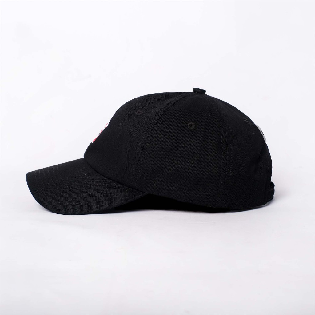 OOTDSUPPLY Polo Caps Twill Bordir OS Red Sign Black I Topi Hat Twill Bordir Pria & Wanita