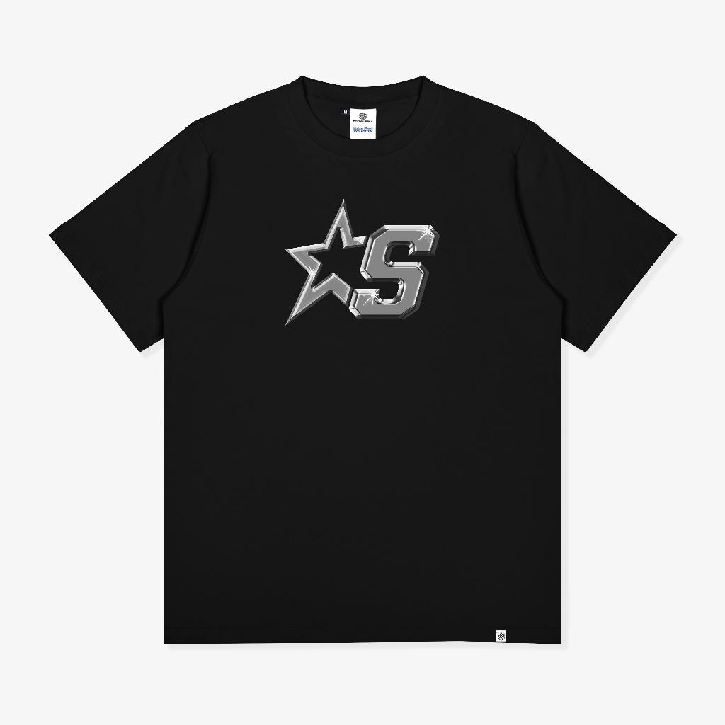 OOTDSUPPLY Reguler Tshirt 24s Skyfall Black & White Color | Kaos Pria & Wanita TS110