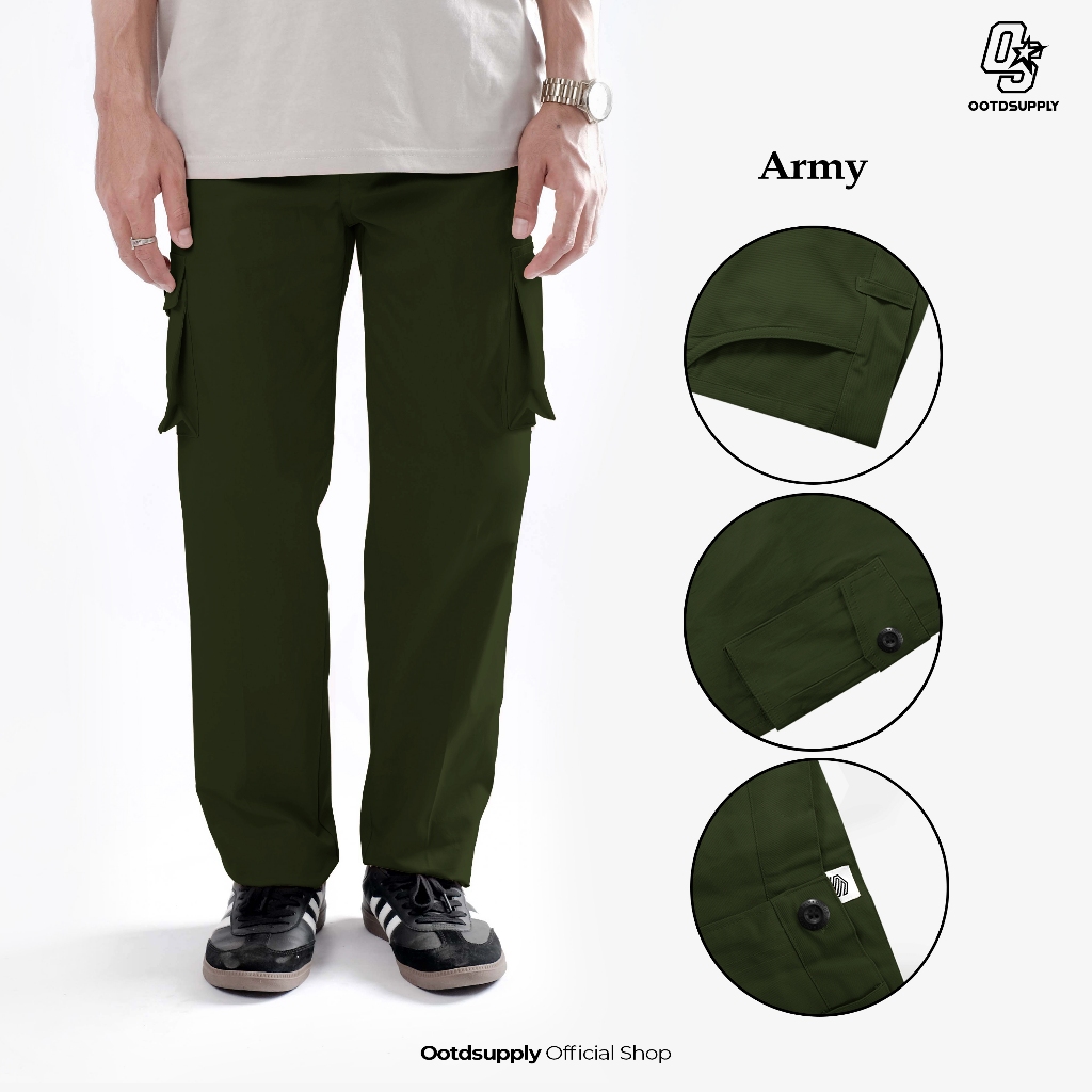 OOTDSUPPLY Cargo Panjang Twill Straight Fit l Celana Cargo Panjang Pria | CGTLP