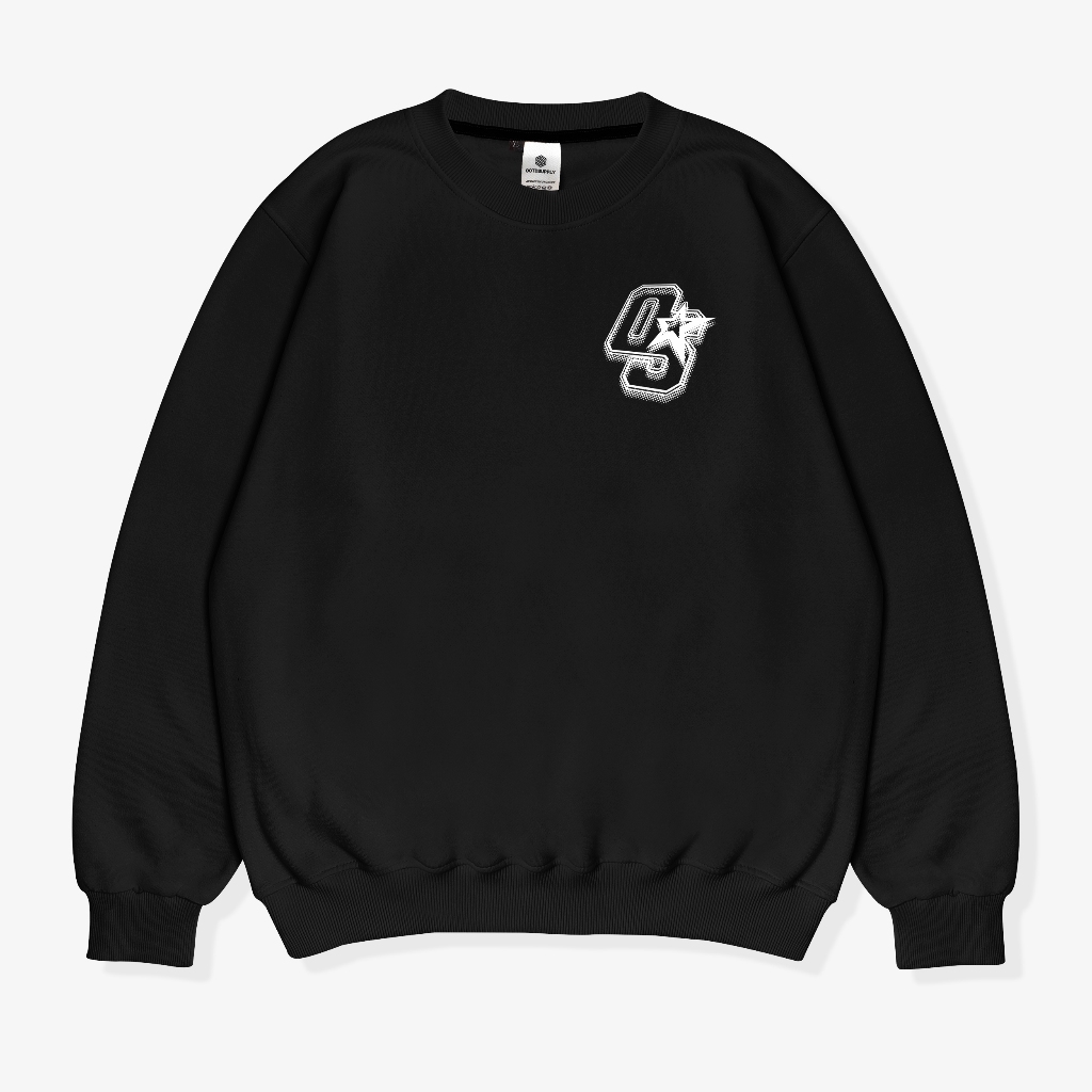 OOTDSUPPLY Crewneck OS Sign Black & Benhur | Sweater Pria & Wanita CN098