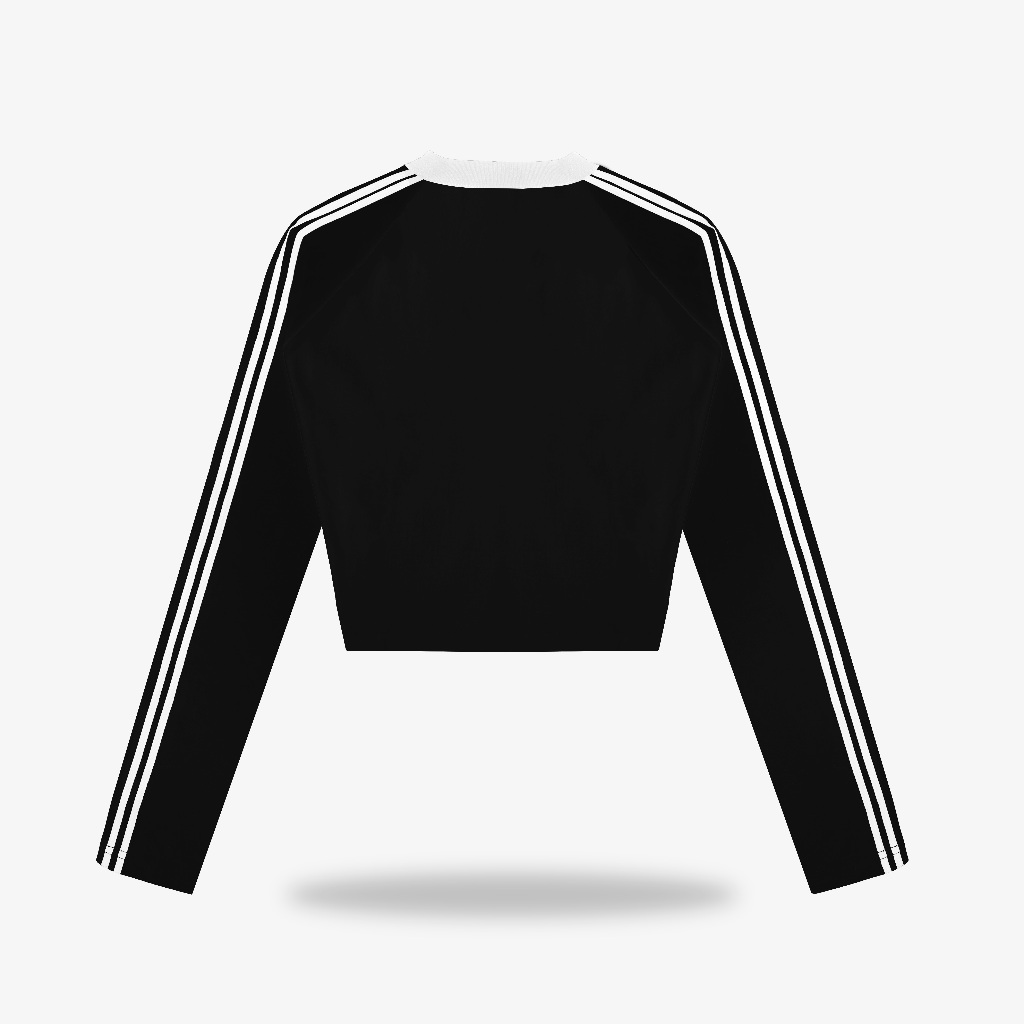 OOTDSUPPLY Cropteefit Longsleeve String Profound Full Black l Kaos Crop Lengan Panjang CLSSTRING002
