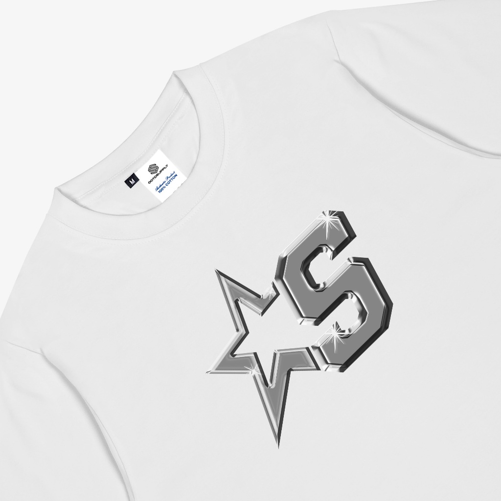OOTDSUPPLY Reguler Tshirt 24s Skyfall Black & White Color | Kaos Pria & Wanita TS110