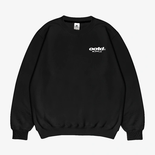 Image of OOTDSUPPLY Crewneck Minima Black & Steel Blue | Sweater Pria & Wanita CN114