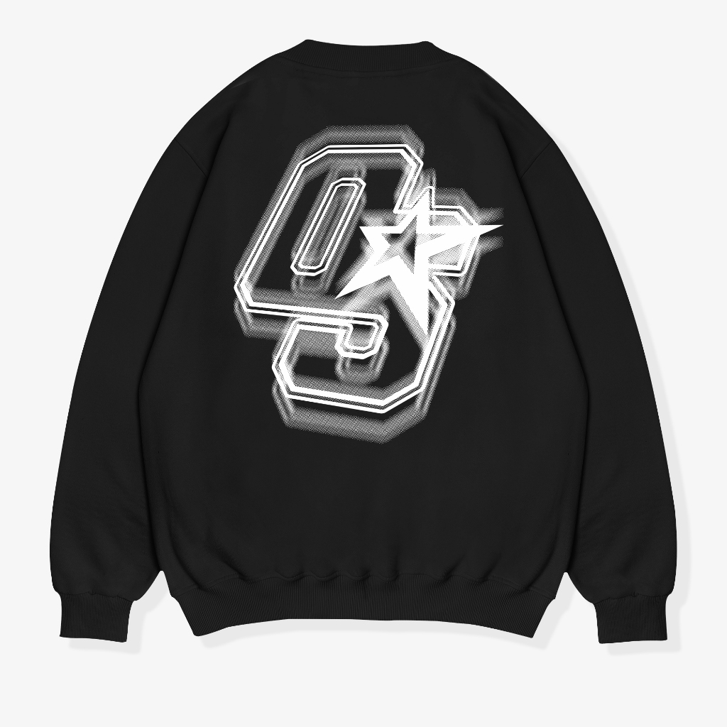 OOTDSUPPLY Crewneck OS Sign Black & Benhur | Sweater Pria & Wanita CN098