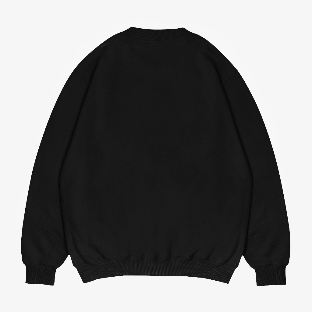 OOTDSUPPLY Crewneck Lyra Star Black & White | Sweater Pria & Wanita CN103