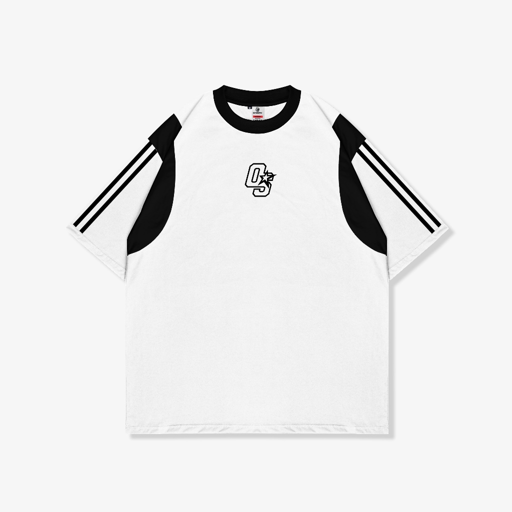 OOTDSUPPLY Oversized Side Line OS Line Black & White | Oversize Pria & Wanita OVZSL003