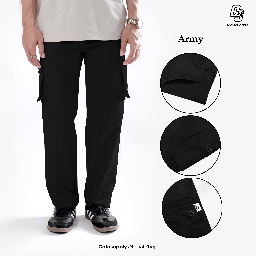 OOTDSUPPLY Cargo Panjang Twill Straight Fit l Celana Cargo Panjang Pria | CGTLP