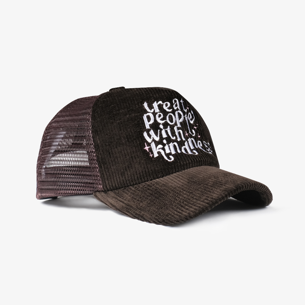 OOTDSUPPLY Topi Trucker Hat Kindness Dark Brown l Trucker Cap l Topi Jaring