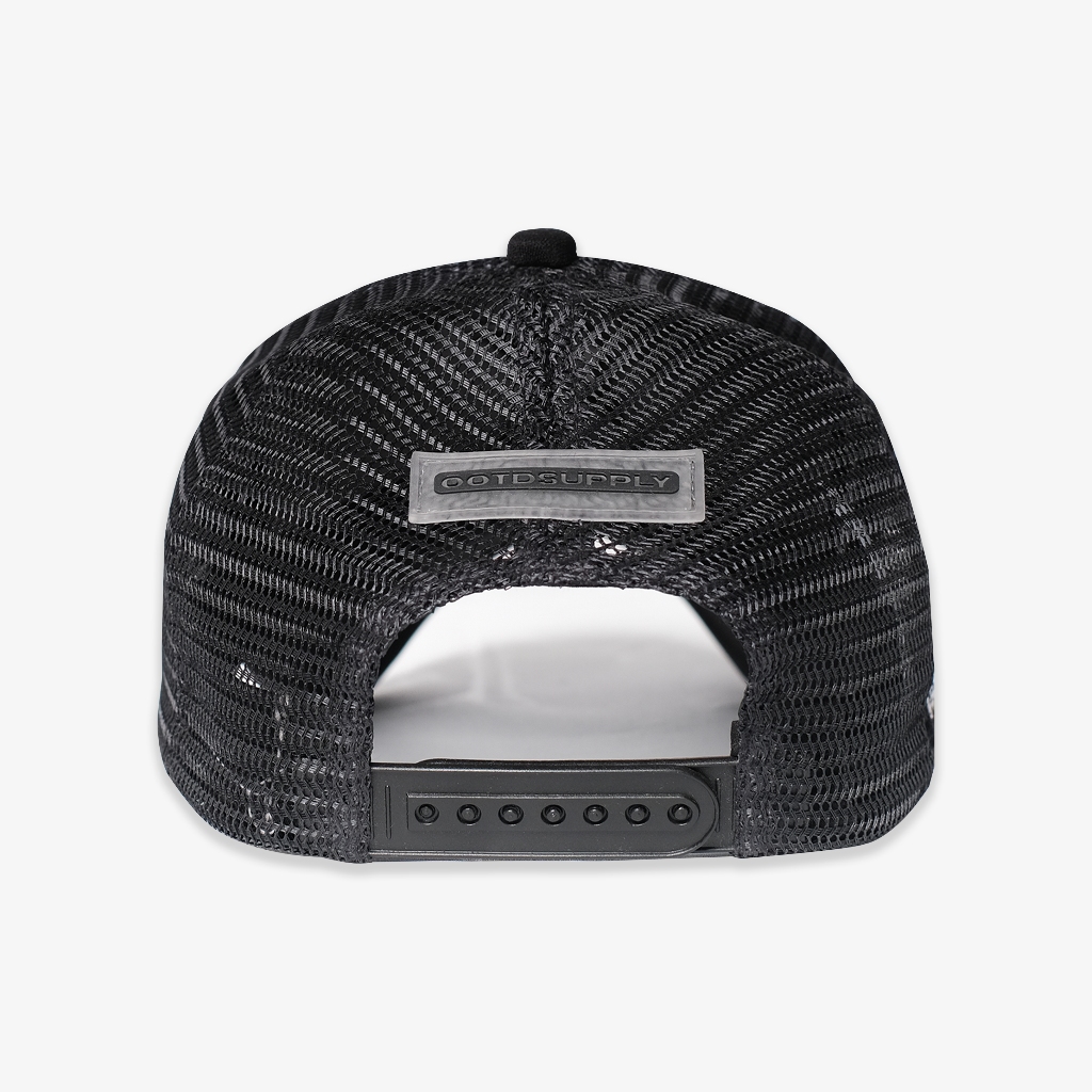 OOTDSUPPLY Polo Caps Trucker Bordir Inspired Black I Topi Hat Twill Bordir Pria & Wanita