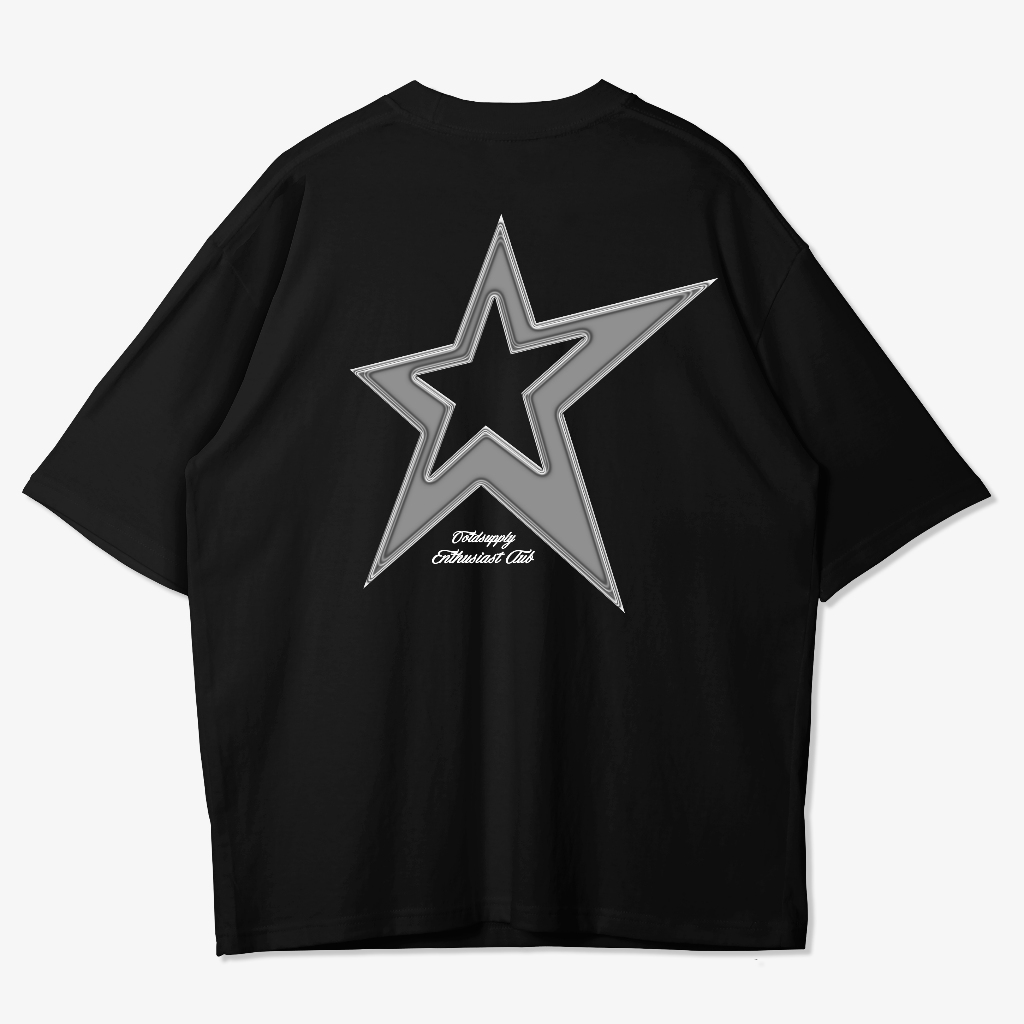 OOTDSUPPLY Oversized Tshirt Alpha Star Black & Benhur l Kaos Oversize Pria dan Wanita OVZ190