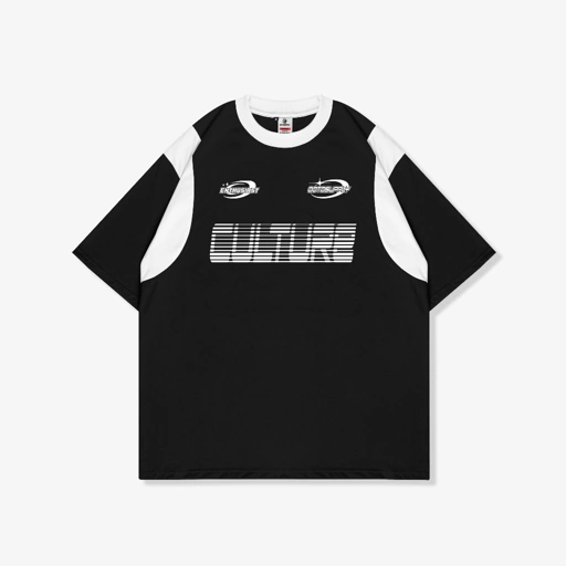 Image of OOTDSUPPLY Oversized Side Line Grain Culture Black & Smokey | Oversize Pria & Wanita OVZSL001