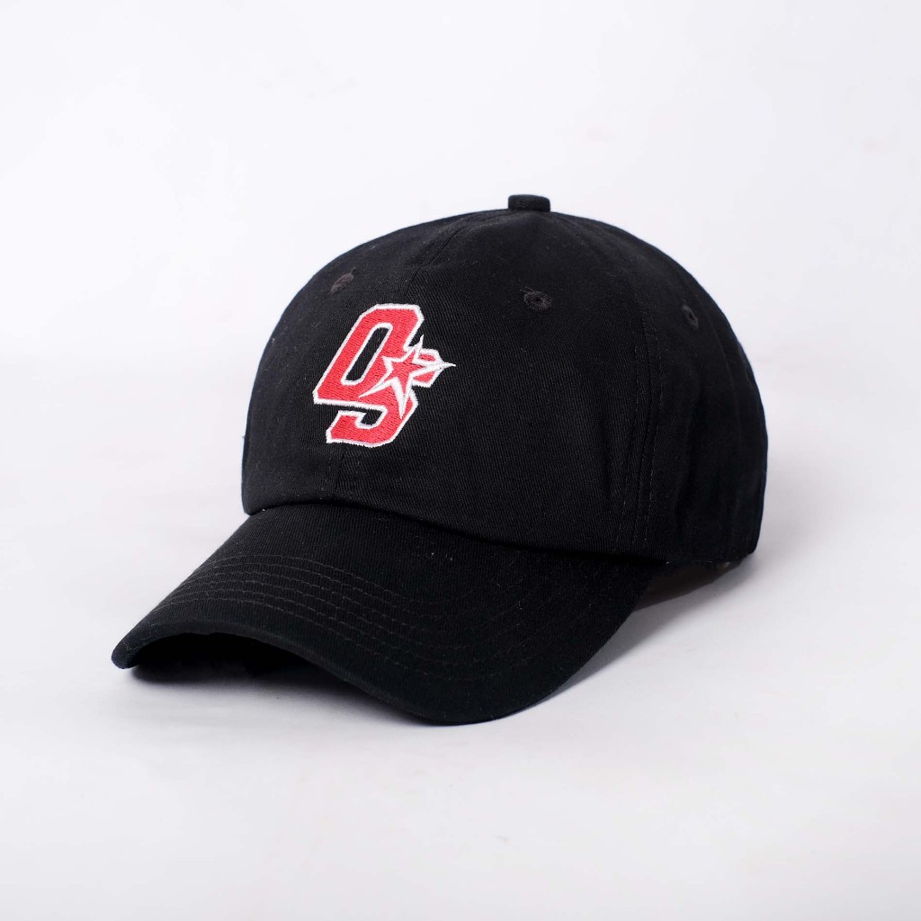 OOTDSUPPLY Polo Caps Twill Bordir OS Red Sign Black I Topi Hat Twill Bordir Pria & Wanita