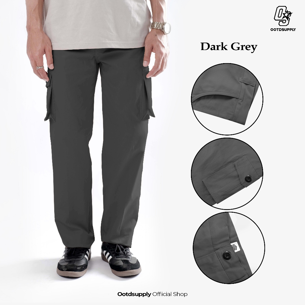 OOTDSUPPLY Cargo Panjang Twill Straight Fit l Celana Cargo Panjang Pria | CGTLP