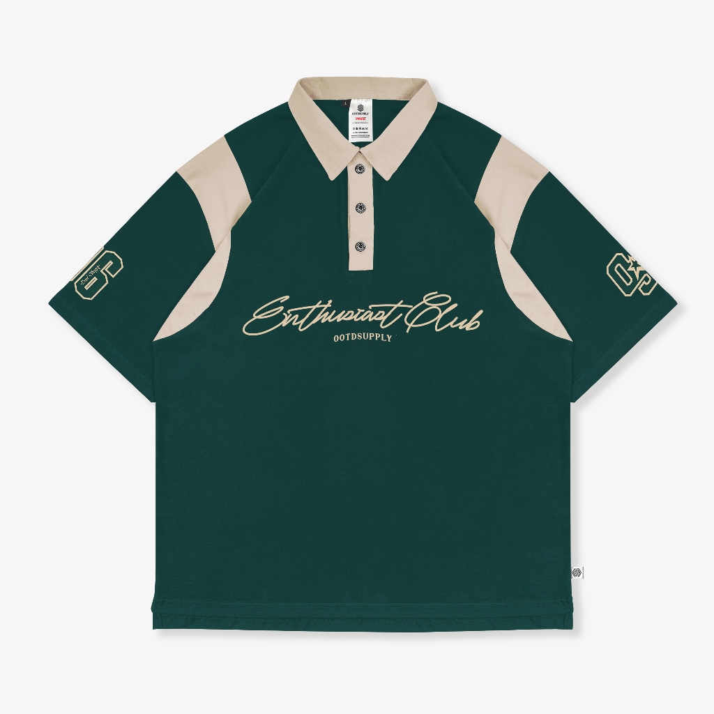 OOTDSUPPLY Oversize Rugby Polo Shirt Infinite 96 Green-Mocca | Kaos Polo Pria dan Wanita OVZ-PSRGM021