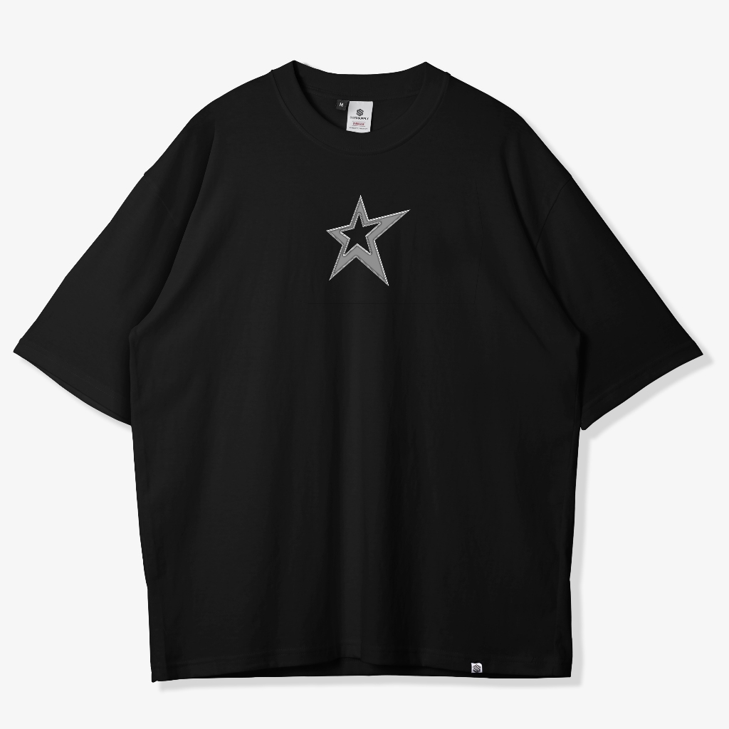 OOTDSUPPLY Oversized Tshirt Alpha Star Black & Benhur l Kaos Oversize Pria dan Wanita OVZ190