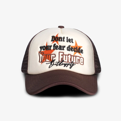 Image of OOTDSUPPLY Polo Caps Trucker Your Future Dark Brown I Topi Hat Bordir Pria & Wanita