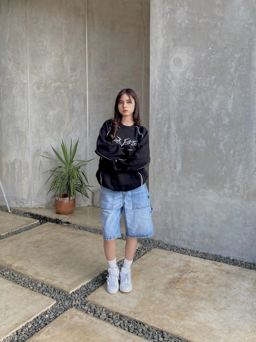 Image of OOTDSUPPLY Crewneck Savage Stitch Black | Sweater Pria & Wanita CNSTITCH004