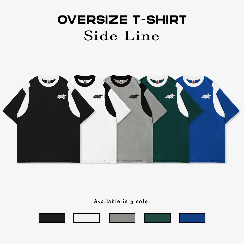 OOTDSUPPLY Oversized Side Line Vela Embroidery All Colors | Oversize Pria & Wanita OVZSLVE