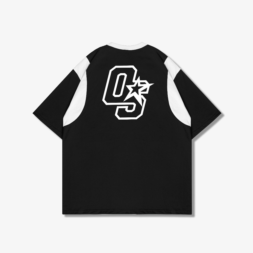 OOTDSUPPLY Oversized Side Line OS Line Black & White | Oversize Pria & Wanita OVZSL003