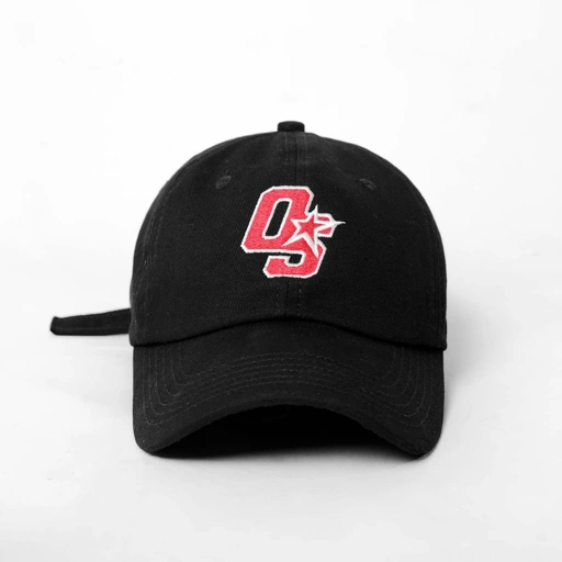 Image of OOTDSUPPLY Polo Caps Twill Bordir OS Red Sign Black I Topi Hat Twill Bordir Pria & Wanita