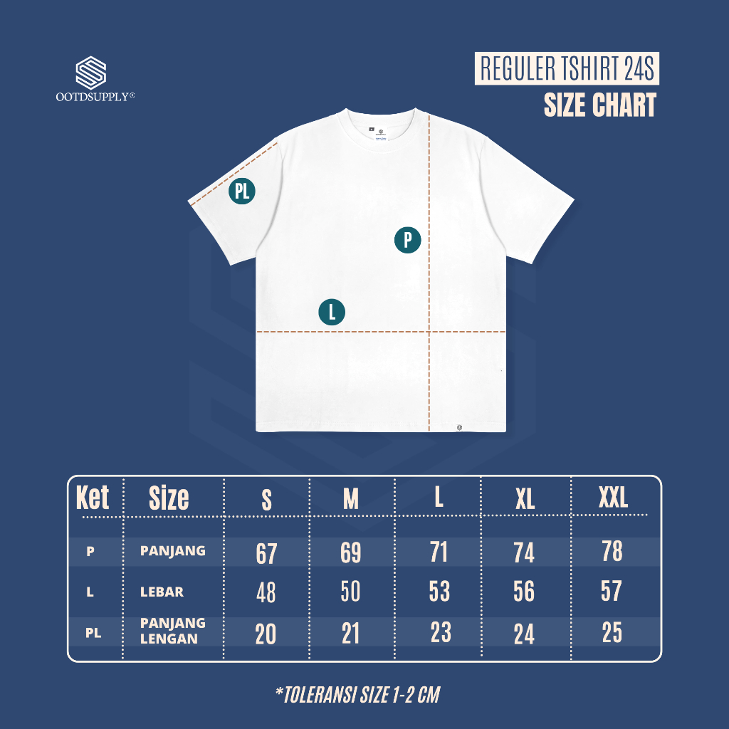 OOTDSUPPLY Reguler Tshirt 24s Skyfall Black & White Color | Kaos Pria & Wanita TS110