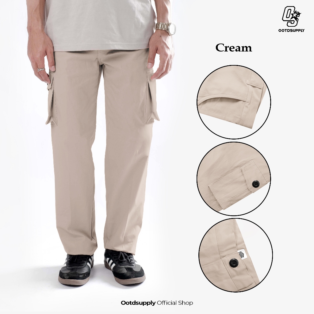 OOTDSUPPLY Cargo Panjang Twill Straight Fit l Celana Cargo Panjang Pria | CGTLP