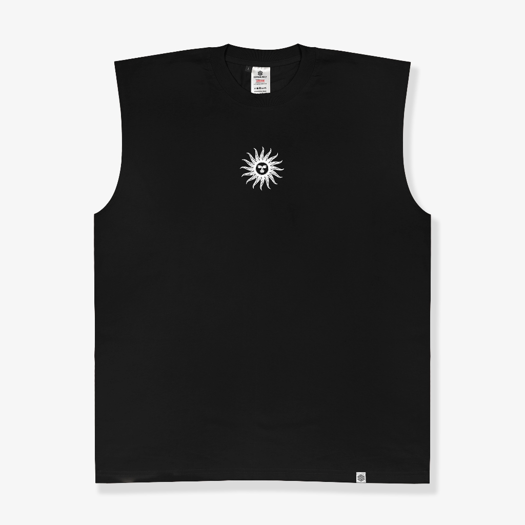 OOTDSUPPLY Oversize Sleeveless Astrology Black & Steel bLue l Kaos Oversize Singlet001