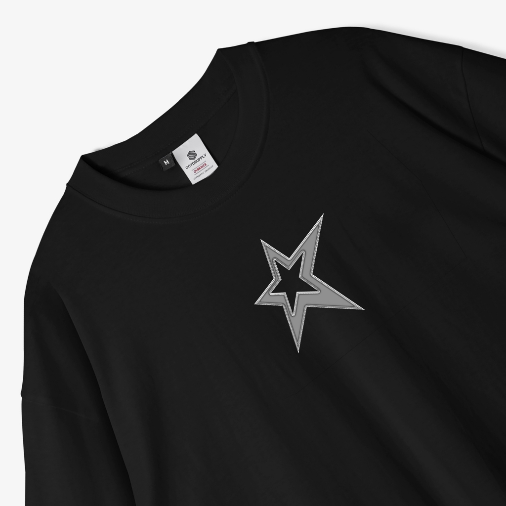 OOTDSUPPLY Oversized Tshirt Alpha Star Black & Benhur l Kaos Oversize Pria dan Wanita OVZ190