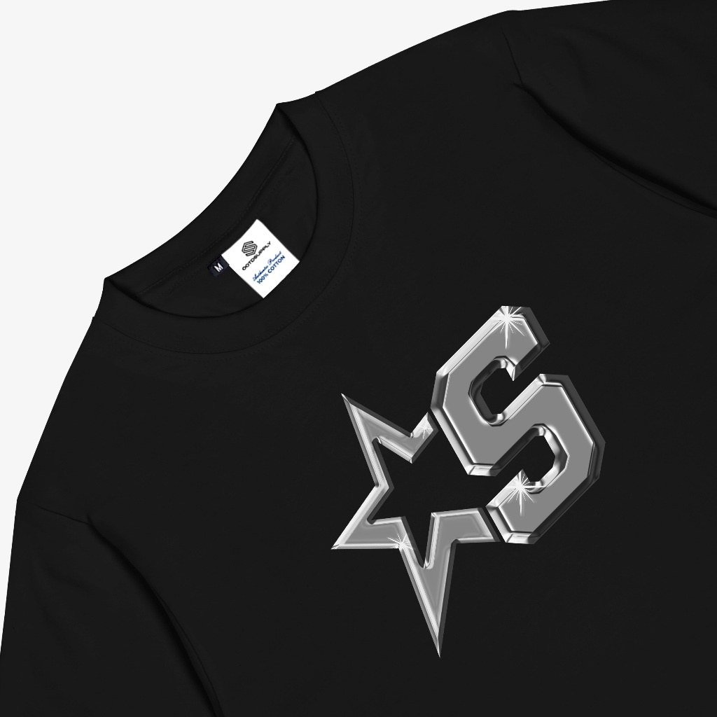 OOTDSUPPLY Reguler Tshirt 24s Skyfall Black & White Color | Kaos Pria & Wanita TS110