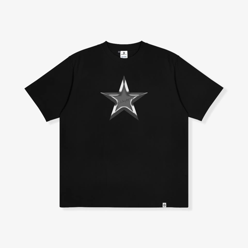 Image of OOTDSUPPLY Reguler Tshirt 24s Lyra Star Black & White | Kaos Pria & Wanita TS070