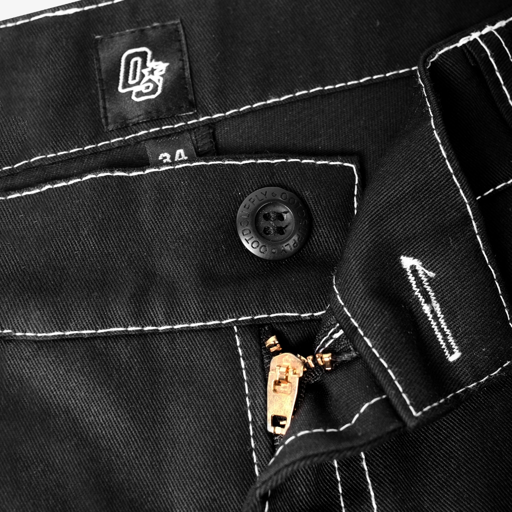 OOTDSUPPLY Short Pants Cargo Twill Stitch l Celana Cargo Pendek Pria | CGTBLK