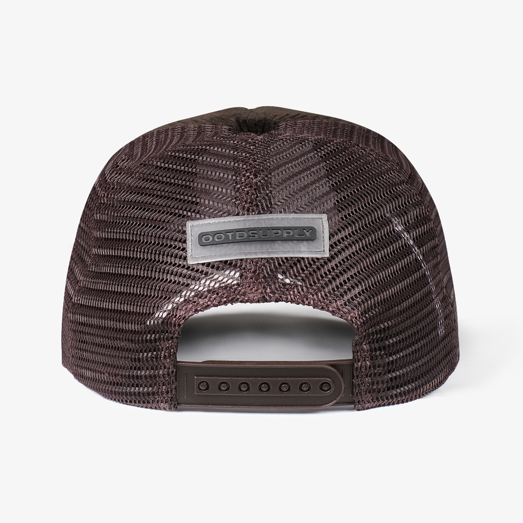 OOTDSUPPLY Topi Trucker Hat Kindness Dark Brown l Trucker Cap l Topi Jaring