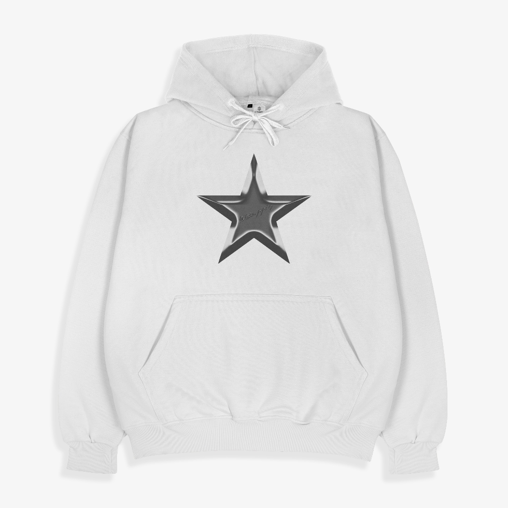 OOTDSUPPLY - Pullover Hoodie Lyra Star Black & White Colors | Pria & Wanita HD074