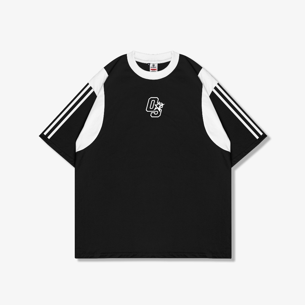 OOTDSUPPLY Oversized Side Line OS Line Black & White | Oversize Pria & Wanita OVZSL003