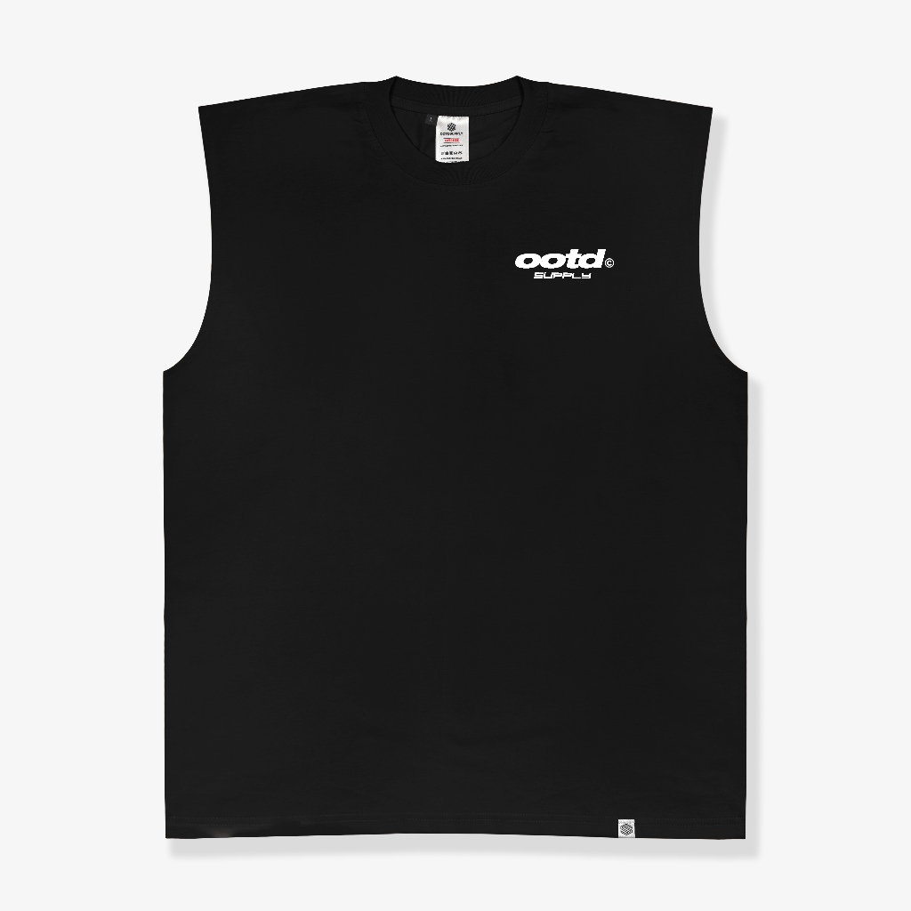 OOTDSUPPLY Oversize Sleeveless Minima Black & Steel Blue l Kaos Oversize Singlet010
