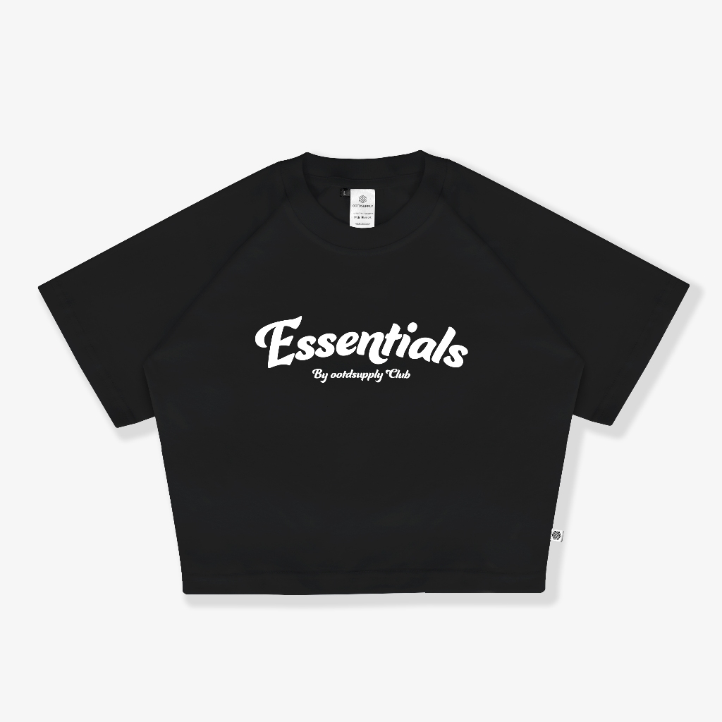 OOTDSUPPLY Croptee Fit Essentials Dark Army & Black | Croptee Slimfit Wanita CSF014