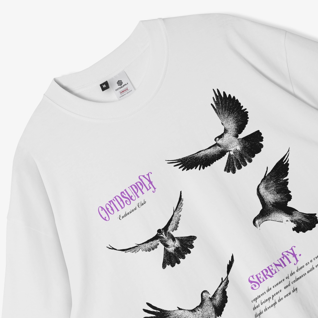 OOTDSUPPLY Oversized Tshirt Serenity Black & White l Kaos Oversize Pria dan Wanita OVZ209