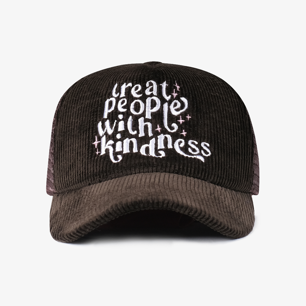 OOTDSUPPLY Topi Trucker Hat Kindness Dark Brown l Trucker Cap l Topi Jaring